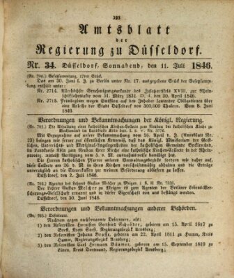 Amtsblatt für den Regierungsbezirk Düsseldorf Samstag 11. Juli 1846