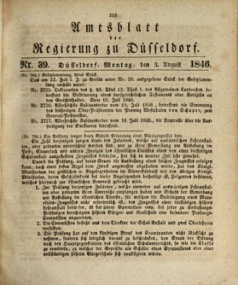 Amtsblatt für den Regierungsbezirk Düsseldorf Montag 3. August 1846