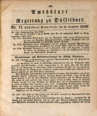 Amtsblatt für den Regierungsbezirk Düsseldorf Samstag 26. Dezember 1846