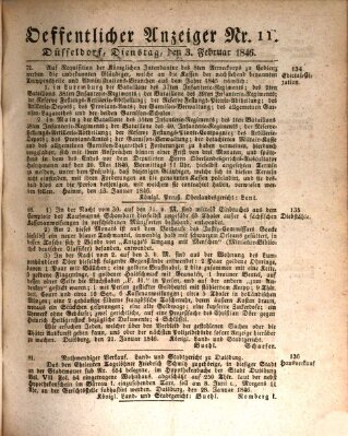 Amtsblatt für den Regierungsbezirk Düsseldorf Dienstag 3. Februar 1846