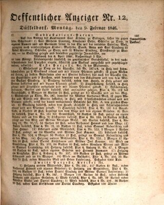 Amtsblatt für den Regierungsbezirk Düsseldorf Montag 9. Februar 1846