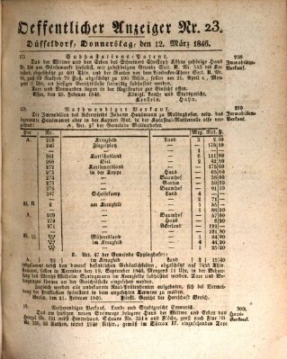 Amtsblatt für den Regierungsbezirk Düsseldorf Donnerstag 12. März 1846