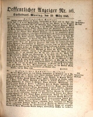 Amtsblatt für den Regierungsbezirk Düsseldorf Montag 23. März 1846