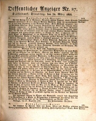 Amtsblatt für den Regierungsbezirk Düsseldorf Dienstag 24. März 1846