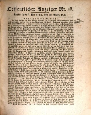 Amtsblatt für den Regierungsbezirk Düsseldorf Montag 30. März 1846