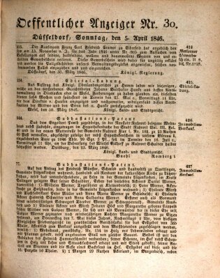 Amtsblatt für den Regierungsbezirk Düsseldorf Sonntag 5. April 1846