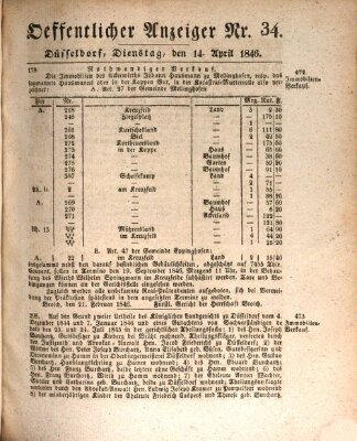 Amtsblatt für den Regierungsbezirk Düsseldorf Dienstag 14. April 1846