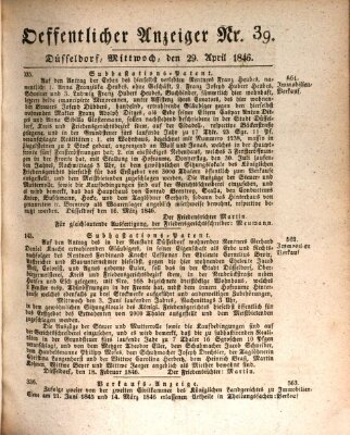 Amtsblatt für den Regierungsbezirk Düsseldorf Mittwoch 29. April 1846