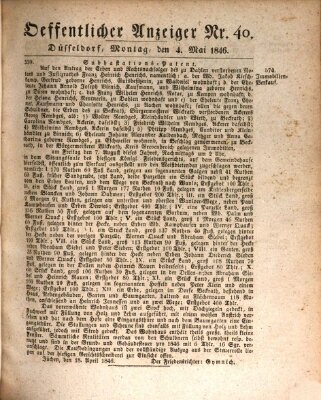 Amtsblatt für den Regierungsbezirk Düsseldorf Montag 4. Mai 1846