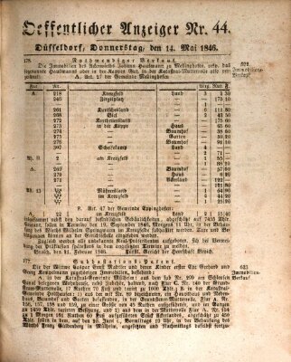 Amtsblatt für den Regierungsbezirk Düsseldorf Donnerstag 14. Mai 1846