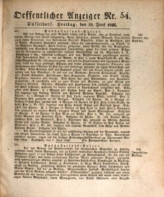 Amtsblatt für den Regierungsbezirk Düsseldorf Freitag 19. Juni 1846