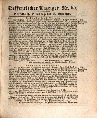 Amtsblatt für den Regierungsbezirk Düsseldorf Dienstag 23. Juni 1846