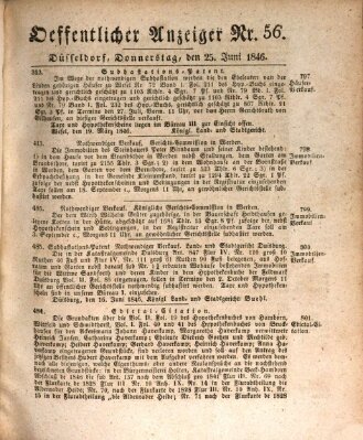 Amtsblatt für den Regierungsbezirk Düsseldorf Donnerstag 25. Juni 1846