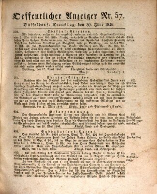 Amtsblatt für den Regierungsbezirk Düsseldorf Dienstag 30. Juni 1846