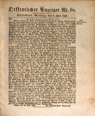 Amtsblatt für den Regierungsbezirk Düsseldorf Montag 6. Juli 1846