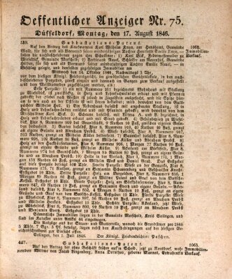 Amtsblatt für den Regierungsbezirk Düsseldorf Montag 17. August 1846