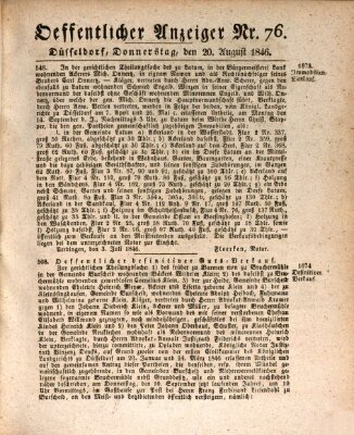 Amtsblatt für den Regierungsbezirk Düsseldorf Donnerstag 20. August 1846