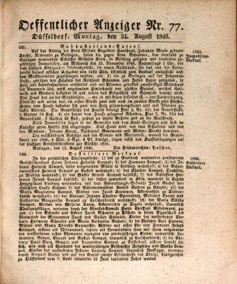 Amtsblatt für den Regierungsbezirk Düsseldorf Montag 24. August 1846