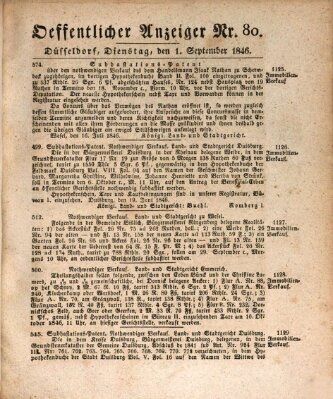 Amtsblatt für den Regierungsbezirk Düsseldorf Dienstag 1. September 1846