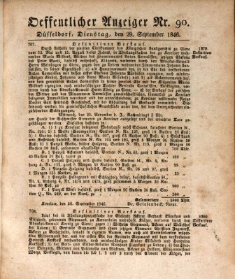 Amtsblatt für den Regierungsbezirk Düsseldorf Dienstag 29. September 1846