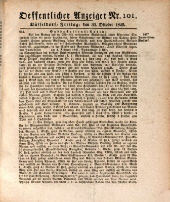 Amtsblatt für den Regierungsbezirk Düsseldorf Freitag 30. Oktober 1846