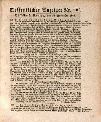 Amtsblatt für den Regierungsbezirk Düsseldorf Montag 16. November 1846