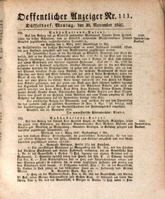 Amtsblatt für den Regierungsbezirk Düsseldorf Montag 30. November 1846