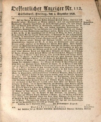 Amtsblatt für den Regierungsbezirk Düsseldorf Freitag 4. Dezember 1846