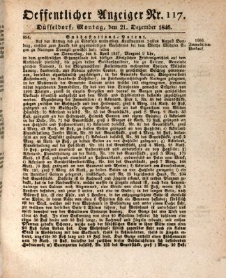 Amtsblatt für den Regierungsbezirk Düsseldorf Montag 21. Dezember 1846