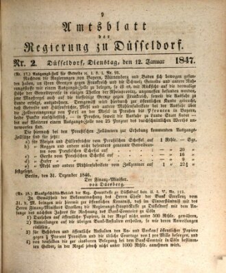 Amtsblatt für den Regierungsbezirk Düsseldorf Dienstag 12. Januar 1847