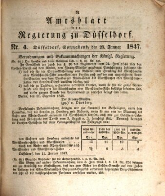 Amtsblatt für den Regierungsbezirk Düsseldorf Samstag 23. Januar 1847