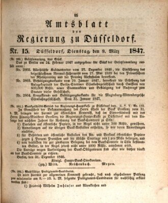 Amtsblatt für den Regierungsbezirk Düsseldorf Dienstag 9. März 1847