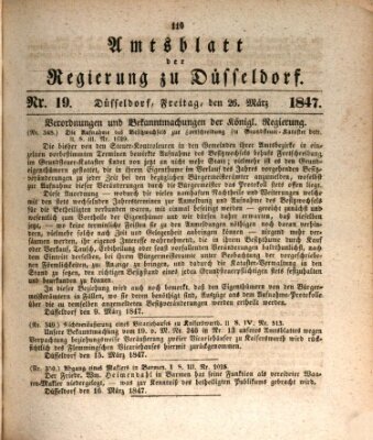 Amtsblatt für den Regierungsbezirk Düsseldorf Freitag 26. März 1847