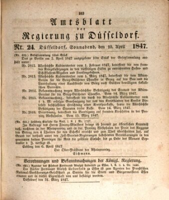 Amtsblatt für den Regierungsbezirk Düsseldorf Samstag 10. April 1847