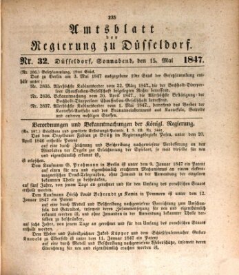 Amtsblatt für den Regierungsbezirk Düsseldorf Samstag 15. Mai 1847