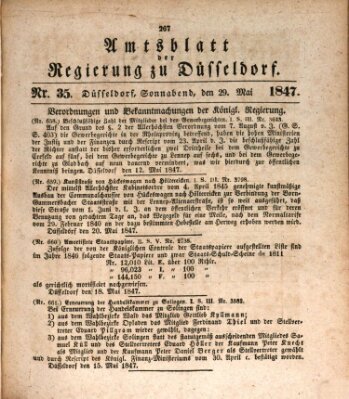 Amtsblatt für den Regierungsbezirk Düsseldorf Samstag 29. Mai 1847