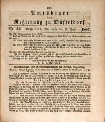 Amtsblatt für den Regierungsbezirk Düsseldorf Mittwoch 30. Juni 1847