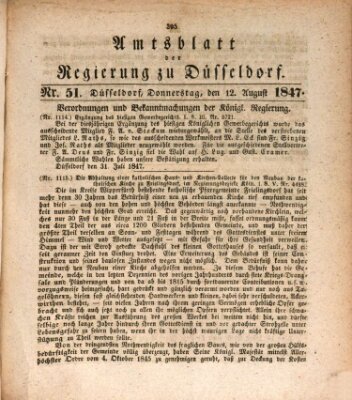 Amtsblatt für den Regierungsbezirk Düsseldorf Donnerstag 12. August 1847