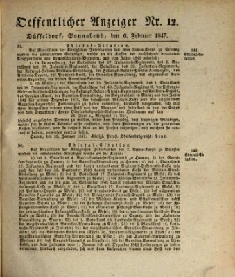 Amtsblatt für den Regierungsbezirk Düsseldorf Samstag 6. Februar 1847