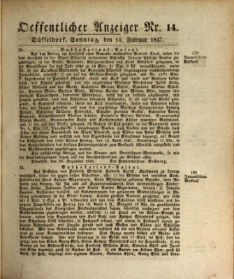 Amtsblatt für den Regierungsbezirk Düsseldorf Sonntag 14. Februar 1847