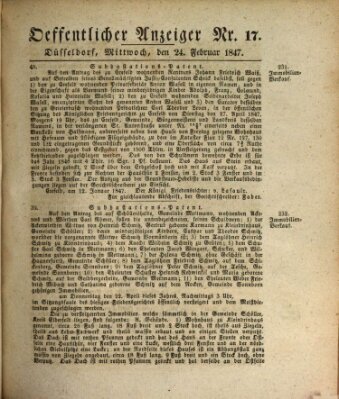 Amtsblatt für den Regierungsbezirk Düsseldorf Mittwoch 24. Februar 1847