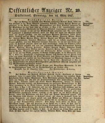 Amtsblatt für den Regierungsbezirk Düsseldorf Sonntag 14. März 1847