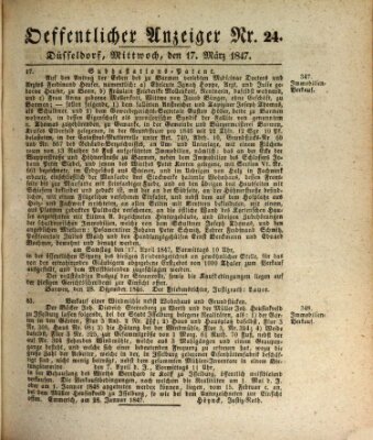 Amtsblatt für den Regierungsbezirk Düsseldorf Mittwoch 17. März 1847