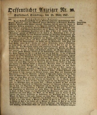 Amtsblatt für den Regierungsbezirk Düsseldorf Dienstag 23. März 1847