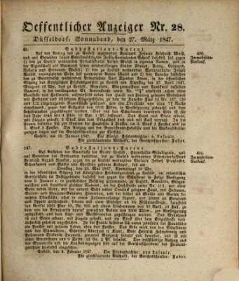 Amtsblatt für den Regierungsbezirk Düsseldorf Samstag 27. März 1847