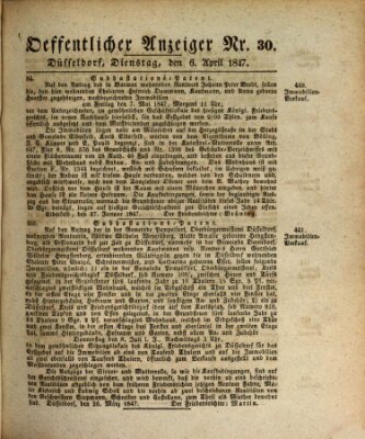 Amtsblatt für den Regierungsbezirk Düsseldorf Dienstag 6. April 1847