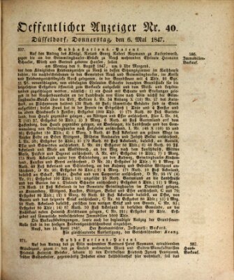 Amtsblatt für den Regierungsbezirk Düsseldorf Donnerstag 6. Mai 1847