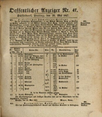 Amtsblatt für den Regierungsbezirk Düsseldorf Freitag 28. Mai 1847