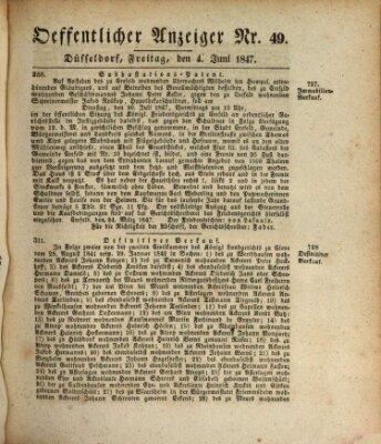 Amtsblatt für den Regierungsbezirk Düsseldorf Freitag 4. Juni 1847