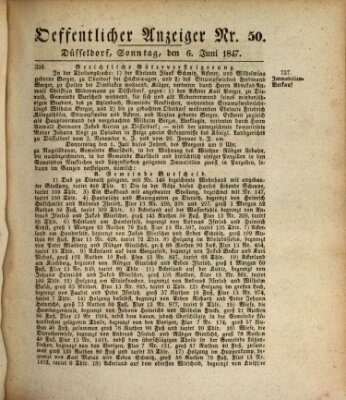 Amtsblatt für den Regierungsbezirk Düsseldorf Sonntag 6. Juni 1847